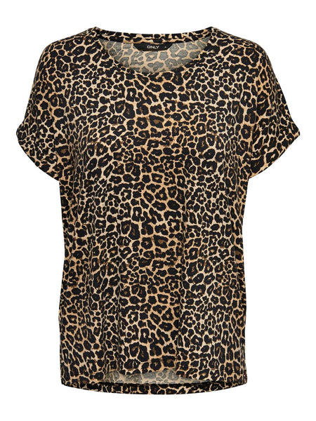 Only Leopard Print T-Shirt in Black