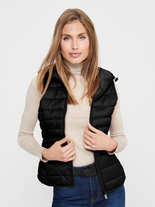 Only Hooded Gilet in Black