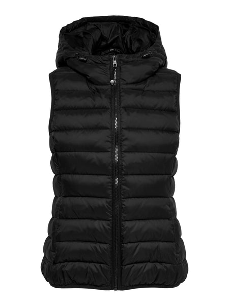 Only Hooded Gilet in Black