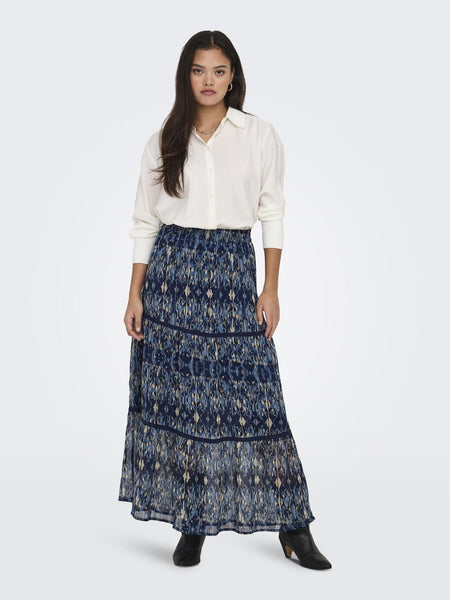 Only Patterned Maxi Skirt in Blue