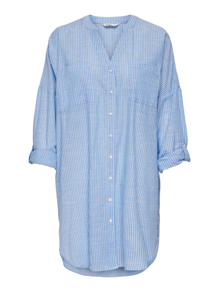 Only Striped Long Shirt in Blue