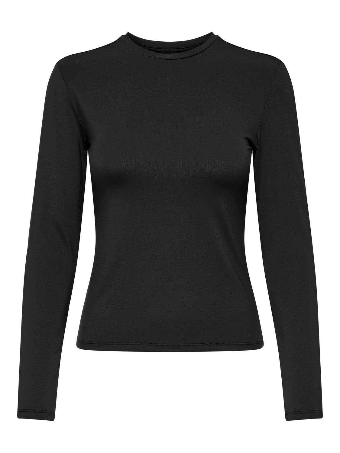 Only Long Sleeve O-Neck Top in Black