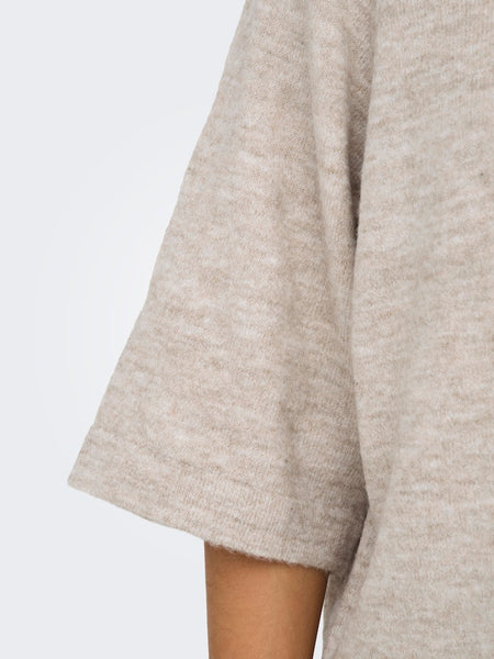 ONLY 3/4 Sleeve Knit Jumper in Beige
