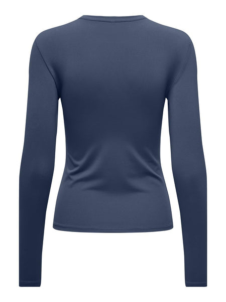 Only Long Sleeve O-Neck Top in Blue