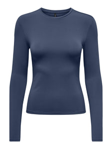 Only Long Sleeve O-Neck Top in Blue