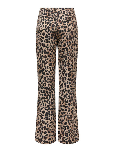 Only Wide Leg Satin Look Leopard Print Trousers