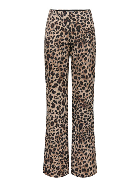 Only Wide Leg Satin Look Leopard Print Trousers