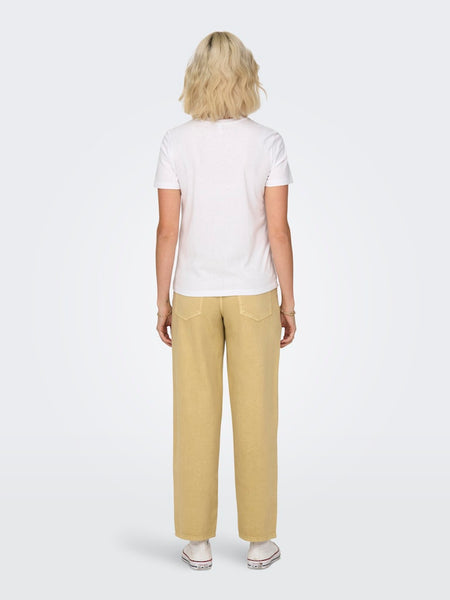 ONLY Embroidered Lemon T-Shirt in White