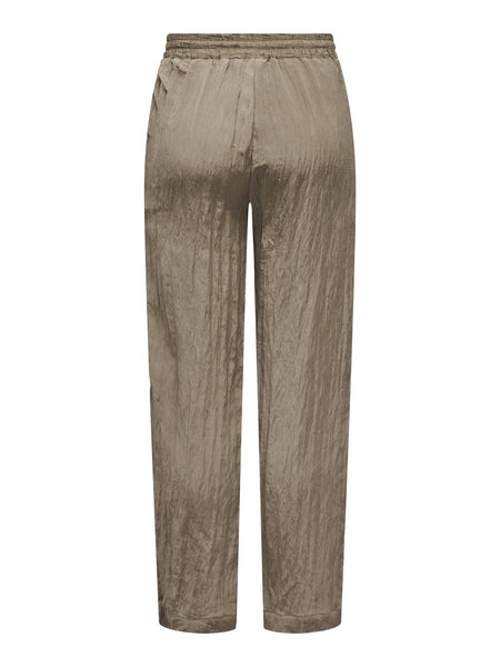 Only Textured Wide Leg Trousers in Brown