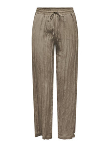 Only Textured Wide Leg Trousers in Brown