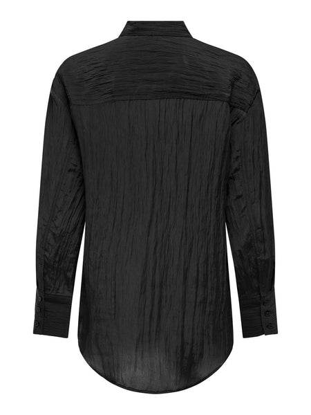 Only Textured Long Sleeve Shirt in Black