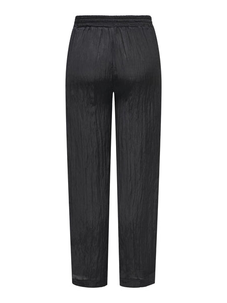 Only Textured Wide Leg Trousers in Black