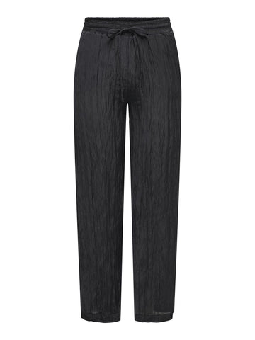 Only Textured Wide Leg Trousers in Black