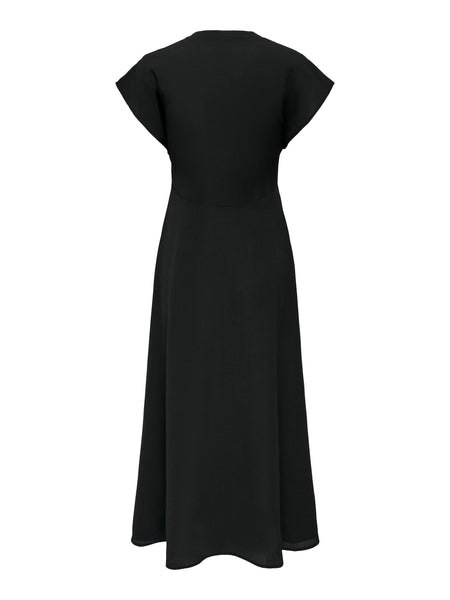Only Short Sleeve Maxi Dress in Black