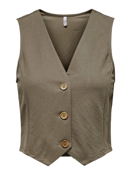 Only Waistcoat in Brown