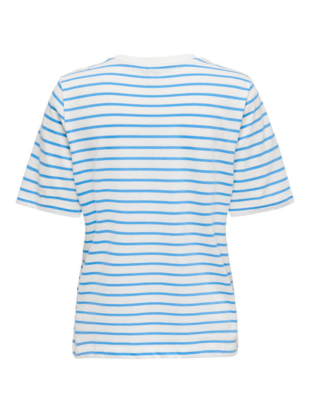 Only Striped "LA POMME" T-Shirt in White