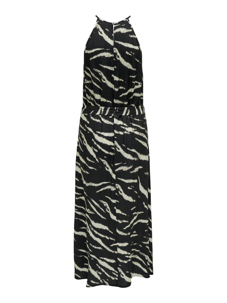 Only Patterned Sleeveless Long Dress in Black