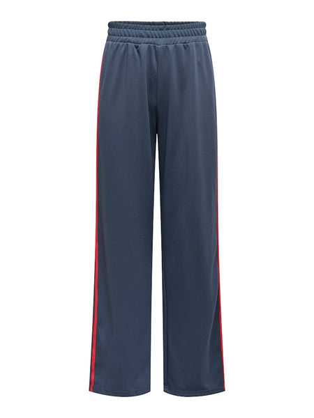 Only Side Stripe Wide Leg Joggers in Blue