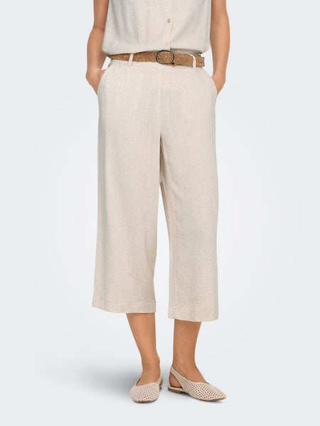 ONLY Linen Blend Culottes in Beige
