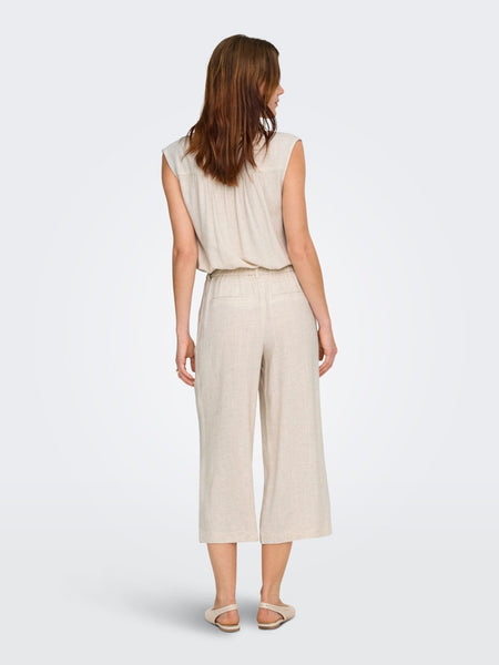 ONLY Linen Blend Culottes in Beige