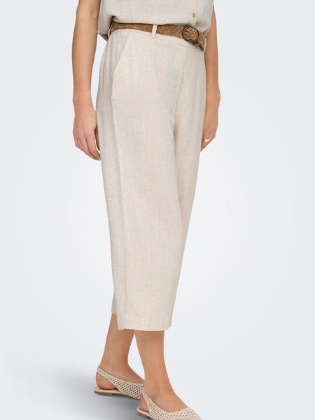 ONLY Linen Blend Culottes in Beige