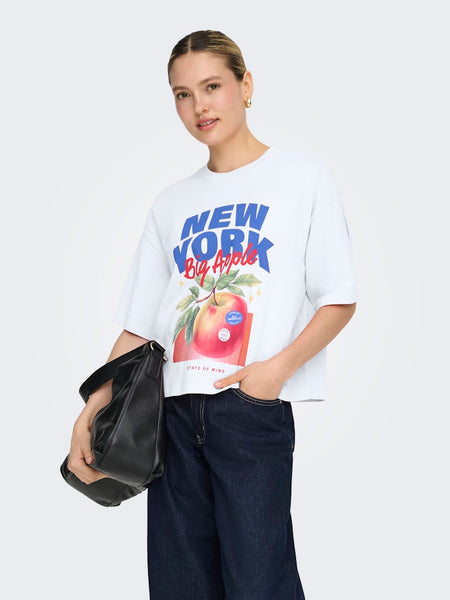 ONLY "New York" Printed T-Shirt in White