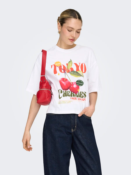 ONLY "Tokyo" Printed T-Shirt in White
