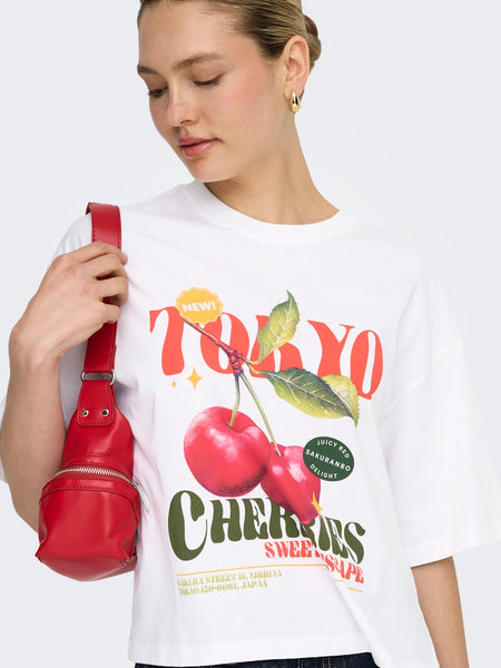 ONLY "Tokyo" Printed T-Shirt in White
