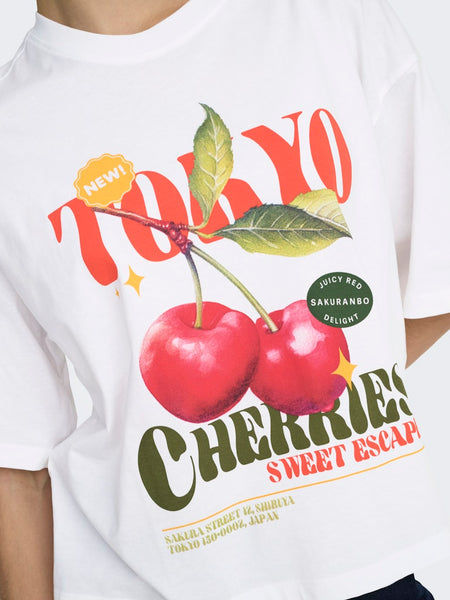 ONLY "Tokyo" Printed T-Shirt in White