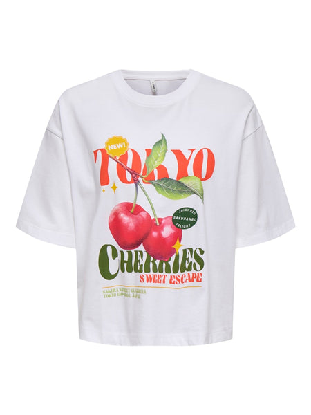 ONLY "Tokyo" Printed T-Shirt in White