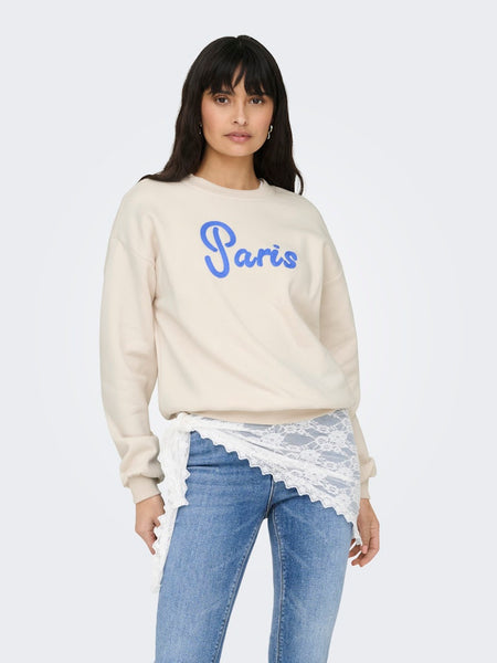 ONLY "Paris" Sweatshirt in Cream