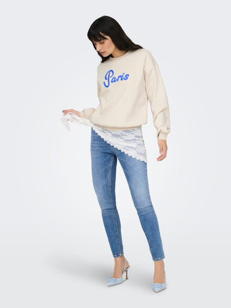 ONLY "Paris" Sweatshirt in Cream