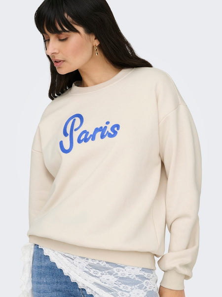 ONLY "Paris" Sweatshirt in Cream