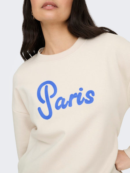 ONLY "Paris" Sweatshirt in Cream