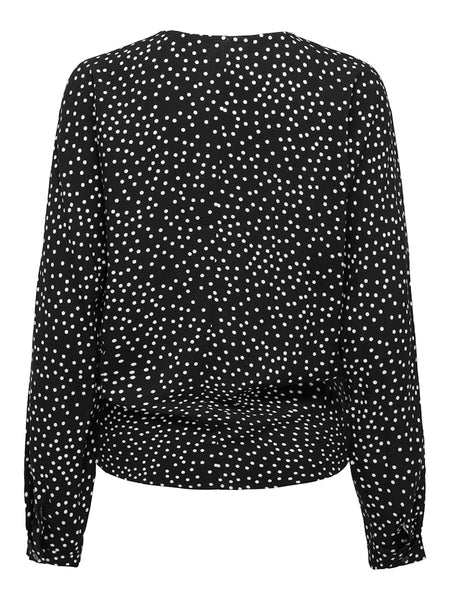 ONLY Polka-Dot Knot Shirt in Black