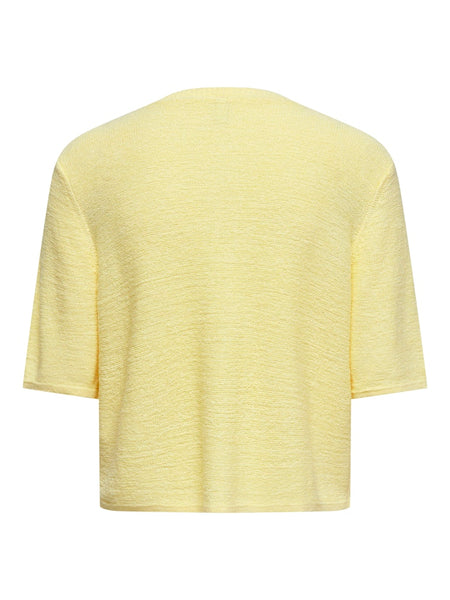 ONLY Short Sleeve Button Cardigan in Yellow