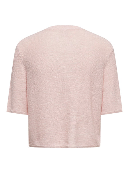 ONLY Short Sleeve Button Cardigan in Pink