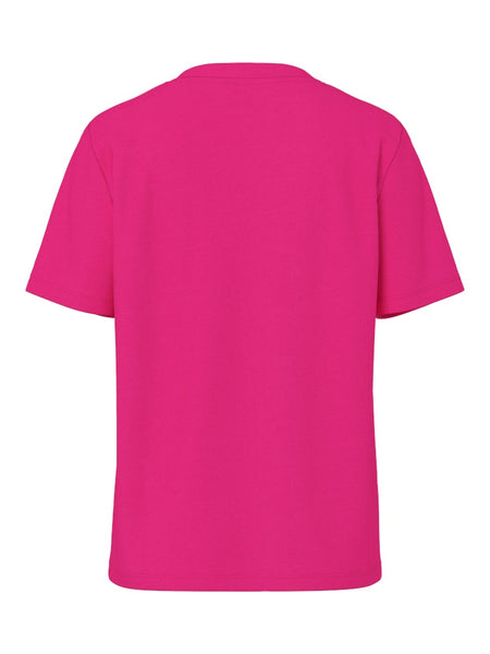 PIECES Plain T-Shirt in Beetroot