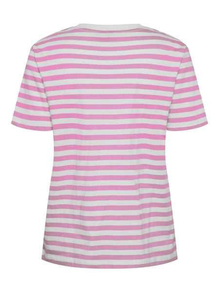 Pieces Striped T-Shirt in Pink