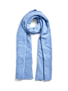 Pieces Long Knitted Scarf in Blue