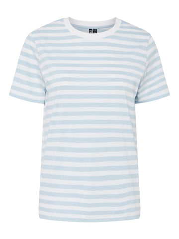 Pieces Striped T-Shirt in Blue