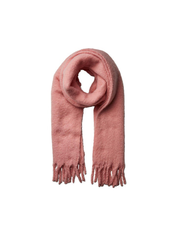 Pieces Long Knitted Scarf in Pink