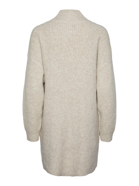 Pieces Knitted High Neck Jumper Dress in Cream