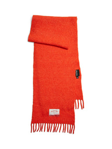 Pieces Long Knitted "Alpine" Scarf in Orange