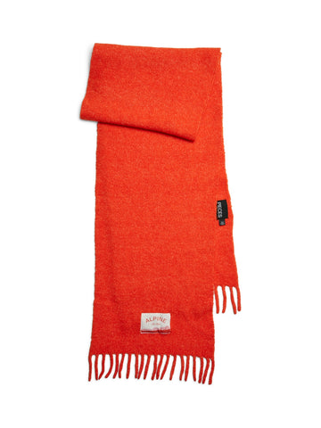 Pieces Long Knitted "Alpine" Scarf in Orange