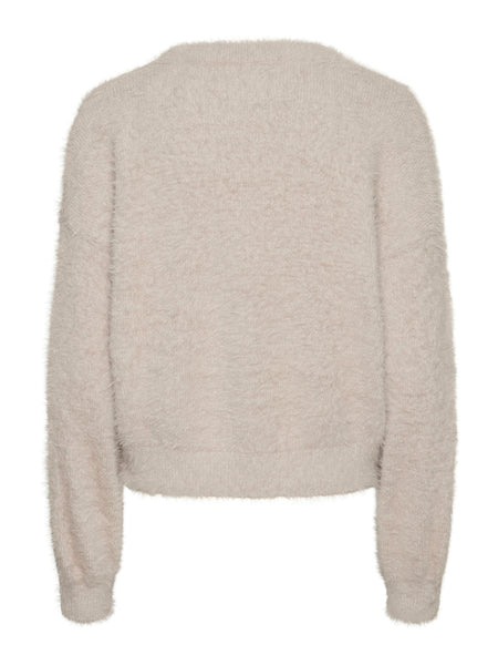 Pieces O-Neck Jumper in Taupe