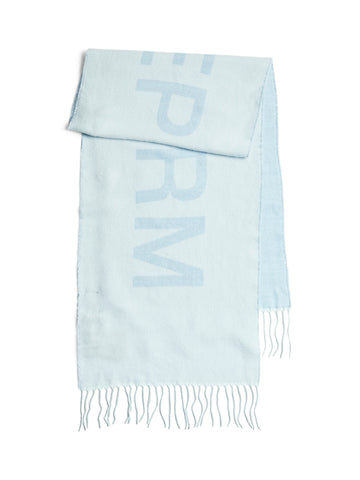 Pieces "Keep Warm" Printed Scarf in Blue