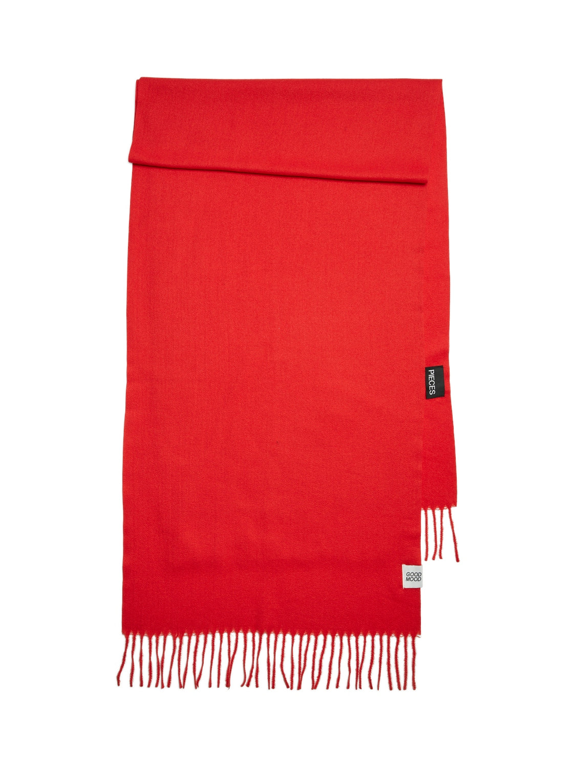 Pieces Long Knit Scarf in Red