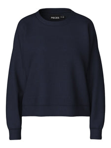 Pieces Round Neck Sweatshirt in Navy