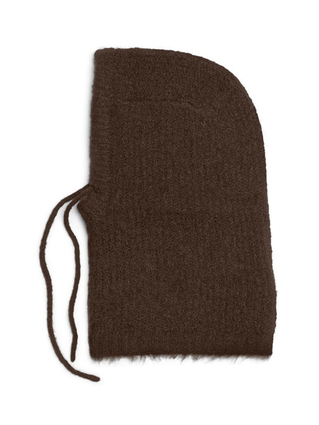 PIECES Knitted Balaclava in Brown